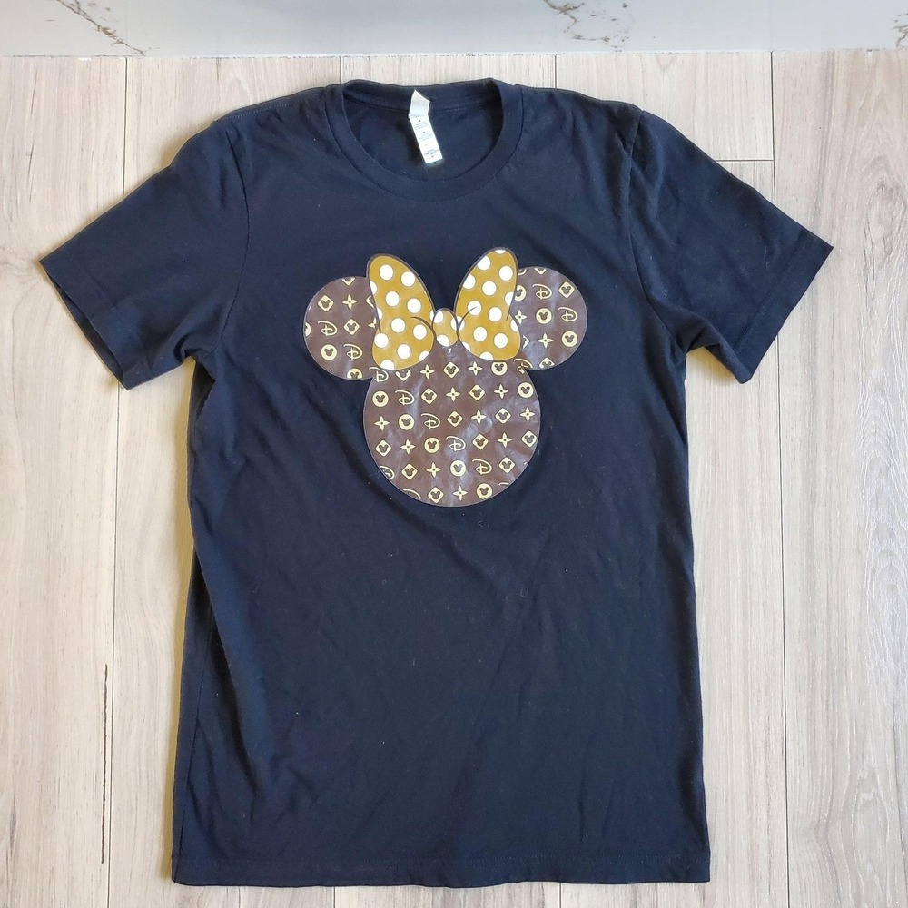 Bella + Canvas Shirt Womens M Black Minnie Mouse Graphic Disney Tee Casual